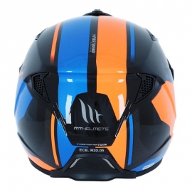 MT Casque Trial Cross Streetfighter version Noir Bleu Orange
