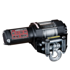 Winch for quad or SSV with control on the handlebar